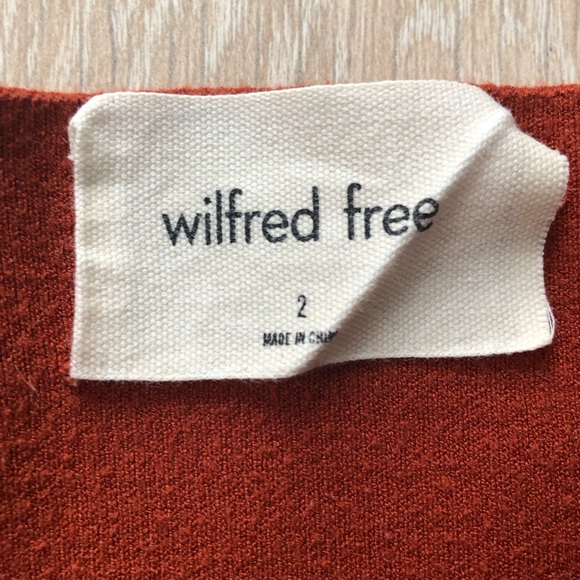 Aritzia Wilfred Free Oversized V Neck Pullover in Burnt Orange Size 2 - Picture 6 of 11